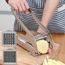 Stainless Steel Potato Slicer Multifunction Vegetable Fruit Chopper with 2 Blades for Tomato Potato Cooking Slicer Gadget 240105