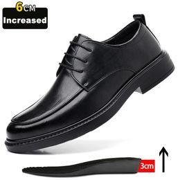 Leather Formal Fashion Genuine Dress Men's Italian Style Business Office Wedding Solid Color Lace Up Shoes 240106 1382