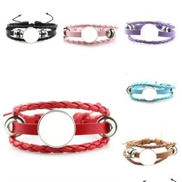 Party Favour New Sublimation Blanks Charm Bracelets Party Favour Mdf Braided Hand Decorative Rope Diy Po Valentines Day Gift Brace Lace Dhb7I