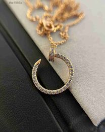 Designer Jewelry Diamants Legers Pendant Necklaces Full Drill Nail Love Necklace for Women Girls Collier Bijoux Femme Brand 5QJ3