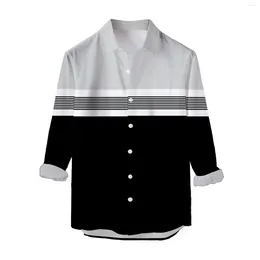 Men's Casual Shirts Spring Autumn Fashion Versatile Shirt Long Sleeved Button Stripe Self Cultivation Tops Comfortable Breathable Cardigan