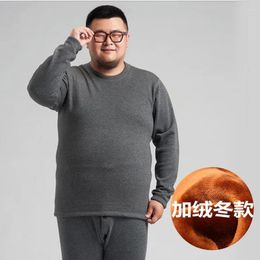 Men's Sleepwear Fleece Thick Autumn Winter Men Cotton Thermal Underwear Tops Large Size 6XL 7XL 8XL 9XL Long Sleeve Tshirt
