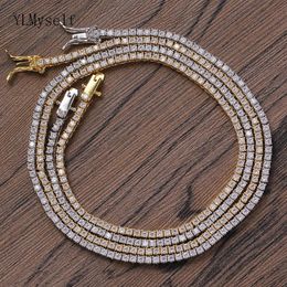 Bracelets Brass 6/7/8/16/18/20 Inch Tennis Necklace Bracelet Pave Full Shiny 2 Mm Zircon Choker Chain Jewelry for Women