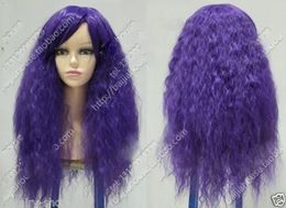 Wigs Free Shipping New High Quality Fashion Picture full lace wigs>> Cosplay lolita Purple Heat Resistant Medium Curly Wig