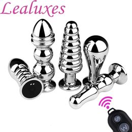 Wireless Remote Metal Anal Vibrator Stainless Steel Butt Plug Anal Prostate Massager Dildos Anus Dilator Sex Toy for Men Women 240106