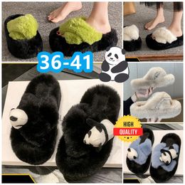 Designer sandals fur slippers sliders women men sandal warm home shoe casual 4-7cm white green fashion indoors beach slipper size 36-41