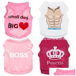 Dog Apparel Summer Clothes Soft And Breathable Sublimation Printing Pet Shirts Cats Sleeveless Vest Cute Pets Clothing Only For Smal Dhtfm