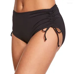 Women's Shorts Women Solid Colour Drawstring Slim Mini Swimming Trunks Trend Elastic Sports Bikini Bottoms High Waist Running Short Pants