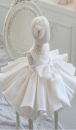 Baby Girl Christening Dress For Baptism Wedding Big Bow Layered Tulle Newborn Party Wear Infant Princess 1 Year Birthday Dress7876531