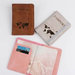 Vintage Women Men Business Passport Covers Multi-Function ID Bank Card PU Leather PassPort Holder Wallet Case Travel Accessories