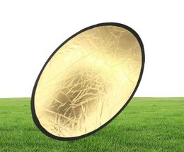 236quot60cm Handhold Multi Collapsible Portable Disc Light Reflector for Pography 2in1 Gold and Silver3341758