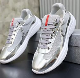 Perfect Brand Men America Cup Runner Sneakers Shoes Mesh Fabric & Reflection Leather Trainers Men's Casual Walking High Quality Footwear