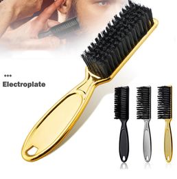 Oil head retro gradient electroplating broken hair brush cleaning beard salon hairdressing tools8976745
