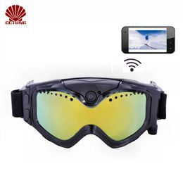 Sunglasses 1080P HD SkiSunglass Goggles WIFI Sports Camera Colourful Double AntiFog Lens for Ski with Free APP Live Image Video Monitoring