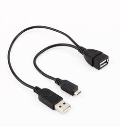 10PCSLOT Micro USB Host OTG Cable with USB power Male Female usb cable for tablet pc for Android Unversal7885597