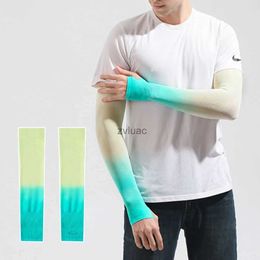 Arm Leg Warmers Fingerless Gloves Ice Silk Sun Protection Arm Covers Unisex Elbow Cover Outdoor Cycling Running Fishing Driving Cool Anti-UV Arm Sleeves YQ240106