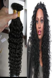 U Tip Kinky Curly Brazilian Hair Extensions Keratin Pre bonded Nail Tip Hair Extension Human Virgin hair Fusion Extensions Keratin3484032