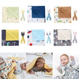 9F 110x140cm Baby Appease Blanket for DOLL Set born Soft Warm Air Conditioner Bedding Kids Bath Towel 240106