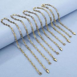 Chains Fongten Hip Hop Charm Choker Stainless Steel Gold Colour Link Chain Rectangle Geometric Necklace For Men Square Collar Jewellery