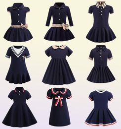 Bebê meninas vestidos para crianças marca xadrez algodão designer roupas boutique festa inteira roupas casuais dress20225105021