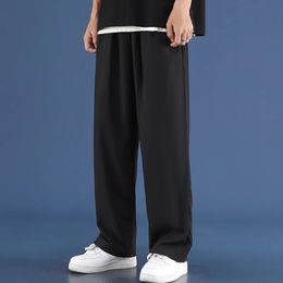 Men Ice Silk Sweatpants Drawstring Streetwear Harajuku Jogger Trousers Y2k Style Sport Gym Oversized Baggy Wide Leg Pants 8XL 240106