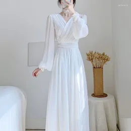 Casual Dresses Elegant Dress For Women 2024 Spring Fashion White French Luxury And Unique Women's Evening Robe Clothing