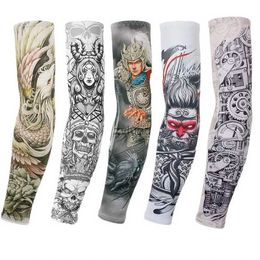 Arm Leg Warmers Protective Gear Outdoor Sports Compression Arm Sleeve Plus Size Tattoo Sleeves Elastic Cuff Men Women Cycling Fishing Ice Silk Arm Cover YQ240106