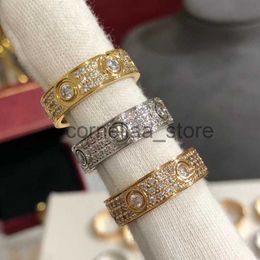 Band Rings New designer ring Full Diamond Titanium silver ring love ring Rose Gold ring Men and Women Rings Couple Jewellery Gifts Christmas Gifts J240106