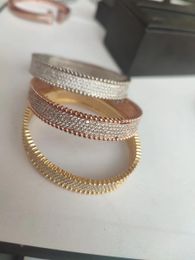 Bangle gold diamond tennis bracelet designer bangle two Colours overlap designer Jewellery femme silver set simple Love Women Men couple bra