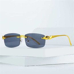 26% OFF Wholesale of sunglasses New Cheetah Head Men Colorful Frameless Glasses Trend Box Sunglasses for Women