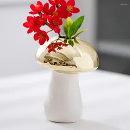 Vases Creative Vase Mushroom Shape Ceramic Dried Flower Book For Flowers Desktop Simple Table Arranging