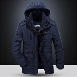 Winter Mens Pile Jacket Outdoor Coat Thermal Hooded Casual Thick Men Military Parkas 240106