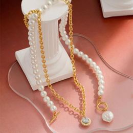 Pendant Necklaces 2 Piece Set Of Pearls And Rhinestone Necklace For Women Hip Hop Choker Jewellery Neck Accessories Gift