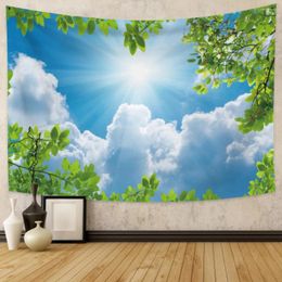 Tapestries Light Blue Sky Tapestry Bohemian Aesthetic Room Decoration Decaration Items Hanging Tapiz