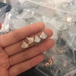 R20u Designer Luxury Jewellery Bvlger B-home Stud S925 Silver Needle Treasure Family Dress Fan Shaped Full Diamond Earnails Women's Simple Fashion Earrings