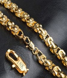 18k stamped Vintage Long Gold Chain For Men Chain Necklace New Trendy Gold Color Bohemian Jewelry Colar Male Necklaces 21456220590