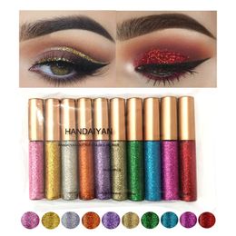 10 Colors/Set Glitter Shine Eyeliner Pen Makeup Colour Eye Liner Pencil Liquid Diamond Sparkle Silvery Gold Eyeliner Glow Pen 240106