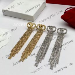 designer Jewellery earing tassels earrings designer Jewellery 925 silver earrings gold double V-shaped Jewellery for newlyweds Valentine's Mother's Day