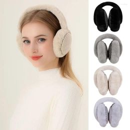 Berets Winter Warm Ear Muffs Cover Women Girls Fluffy Burger Shape Earcap Children Earmuffs Soft Cashmere Solid Colour Warmers Earlap