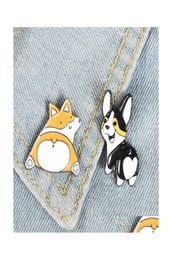 Pins Brooches Corgi Butt Enamel Pins Sweety Cute Dogs Badge Brooch Bag Clothes Lapel Pin Cartoon Animal Jewellery Gift For Fans Kids3851277