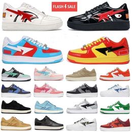 Panda 2023 Sk8 Sta Mens Running Shoes Pastel Pink Patent Leather Camo Combo Green Black White Shark Suede Tokyo Suede Heel Beige Men Women Sports Sneakers