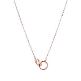 Classic Designer Bracelet Korean Rose Gold Double Ring Necklace Ladies Couple Gift Letter Love Pendant Chain Gift