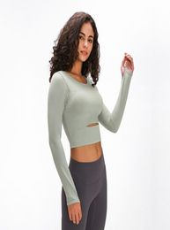 yogasports 01 yoga sports bra women gym fitness clothes long-sleeved T-shirt padded half length running slim athletic workout top6270424