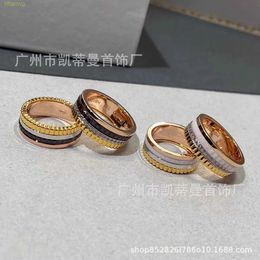 Uubi Designer Luxury Jewelry Bvlger B-home Band Rings Shilong Ceramic Rotating Ring High Edition Classic Pair of Men and Women in 18k Rose Gold