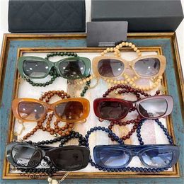 20% OFF New High Quality Xiaoxiang Individuality ins Same Female Fashion Double Box Chain Sunglasses ch5488