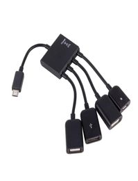 USB Hub 4 Port Micro USB OTG Connector Spliter For Smartphone Computer Laptop Tablet PC Power Charging USB Hub Cable 3535933