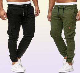 Men Pants 95 Cotton Cargo Pants style Slim Fit Outwear Sportswear Sweatpants Joggers Sweats Men Khaki Army Green9152387