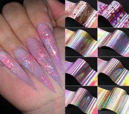 Manicures Nail Art Decals Decoration Holographics Foil Flower LaceTransfer sparkly Sky Summer Sliders9856118