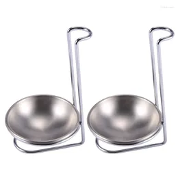 Kitchen Storage SV-2X Stainless Steel Spoon Rest Holder Long Handle Vertical Saving Soup Ladles Holders Ladle