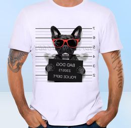 Yeni Varış 2020 Yaz Moda Fransız Bulldog Köpek Polis Departmanı Komik Tasarım T Shirt Men039s Yüksek Kaliteli Köpek Üstleri Hipster Tees7074939